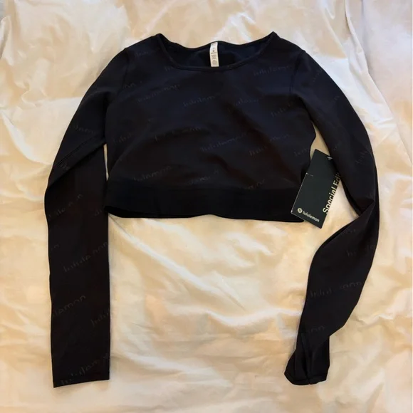 Lululemon Special Edition Wunder Crop Long Sleeve Embossed 10 - Picture 4 of 6